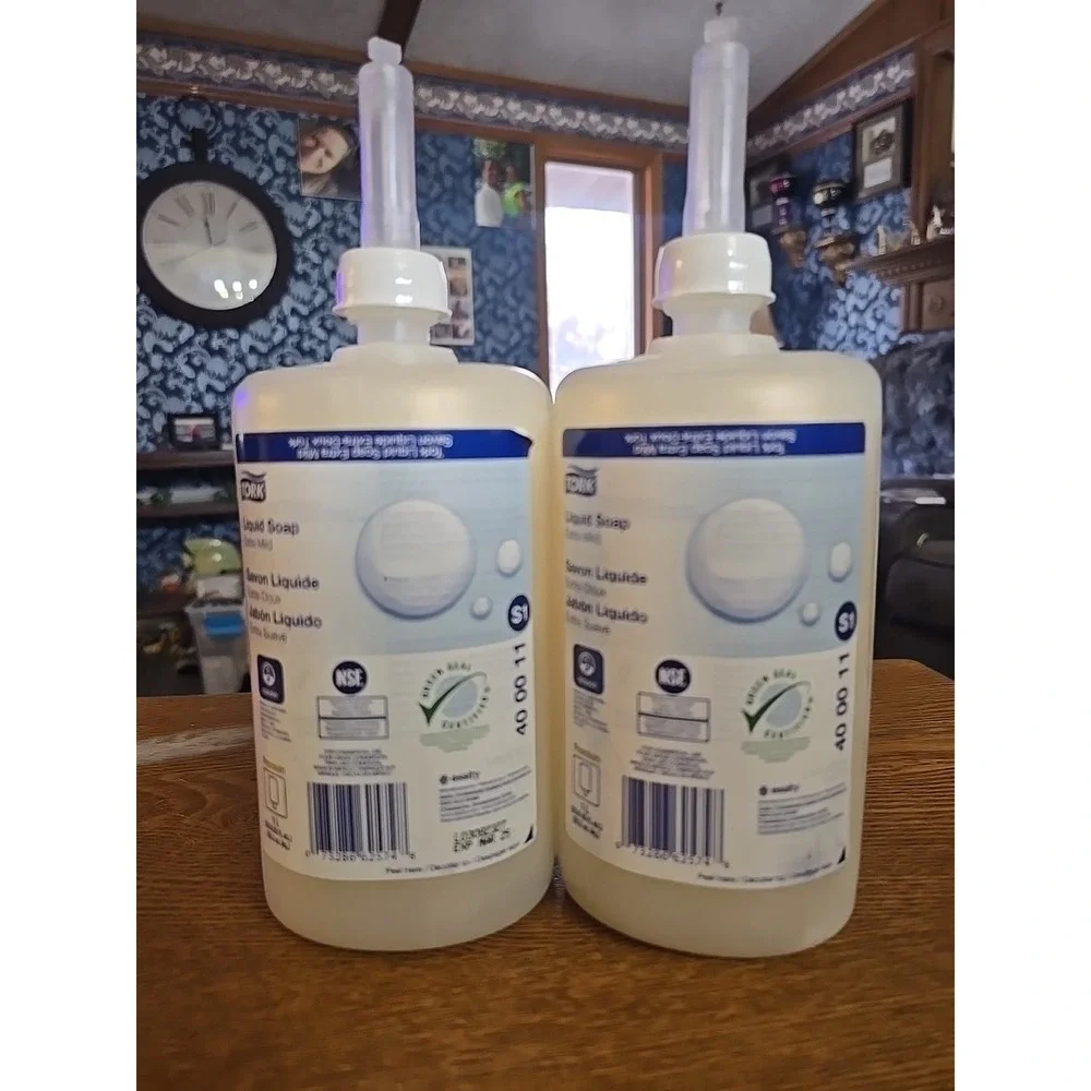 Tork Premium Extra Mild Liquid Soap-Unscented-1 Liter Bottle-TRK400011 Lot Of‎ 2